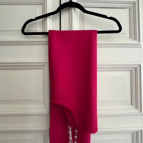 Pink Sleeveless Top and skirt Set with Chain Detail - Picture 4 of 5